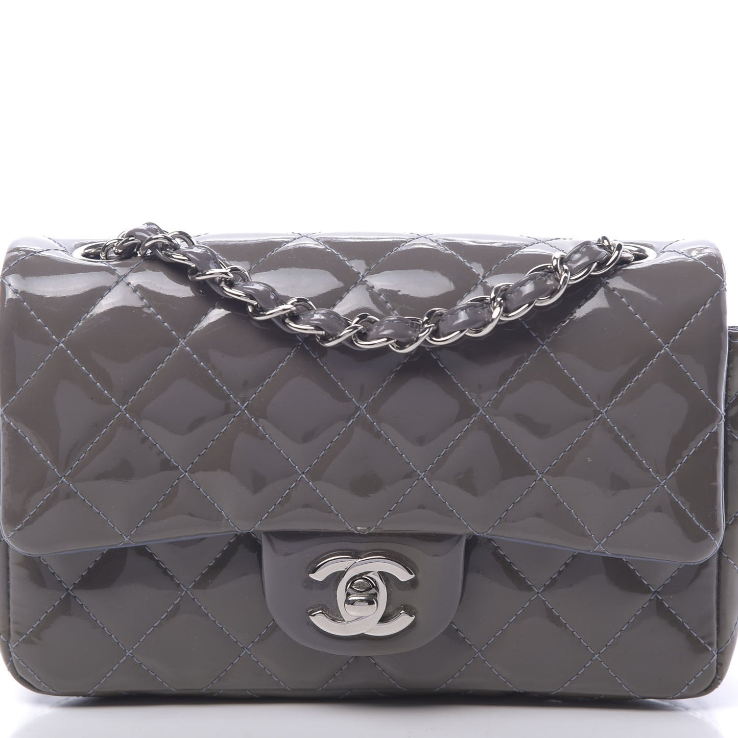 Patent Quilted Mini Flap Lavender