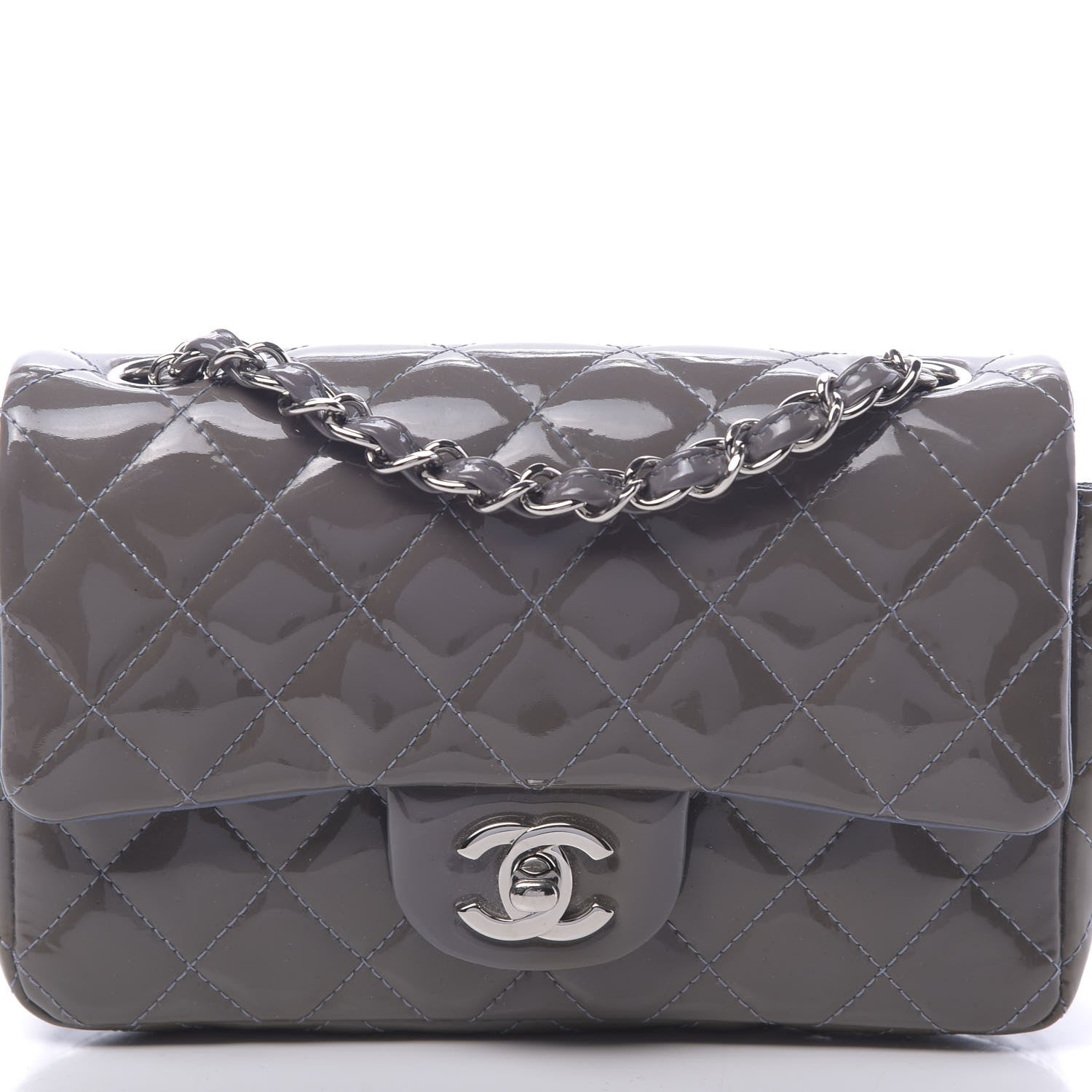 Chanel Patent Quilted Mini Flap Lavender 10 of 11