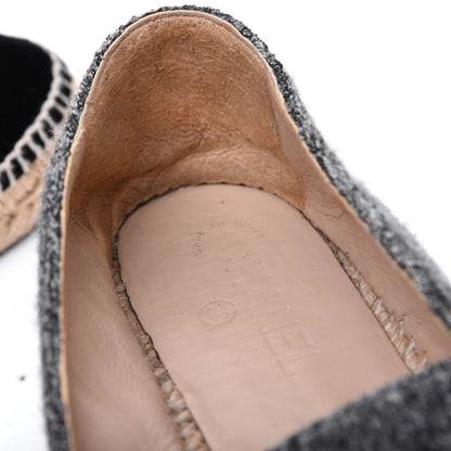 Chanel Tweed Velvet CC Espadrilles 41 Grey Black 12 of 18