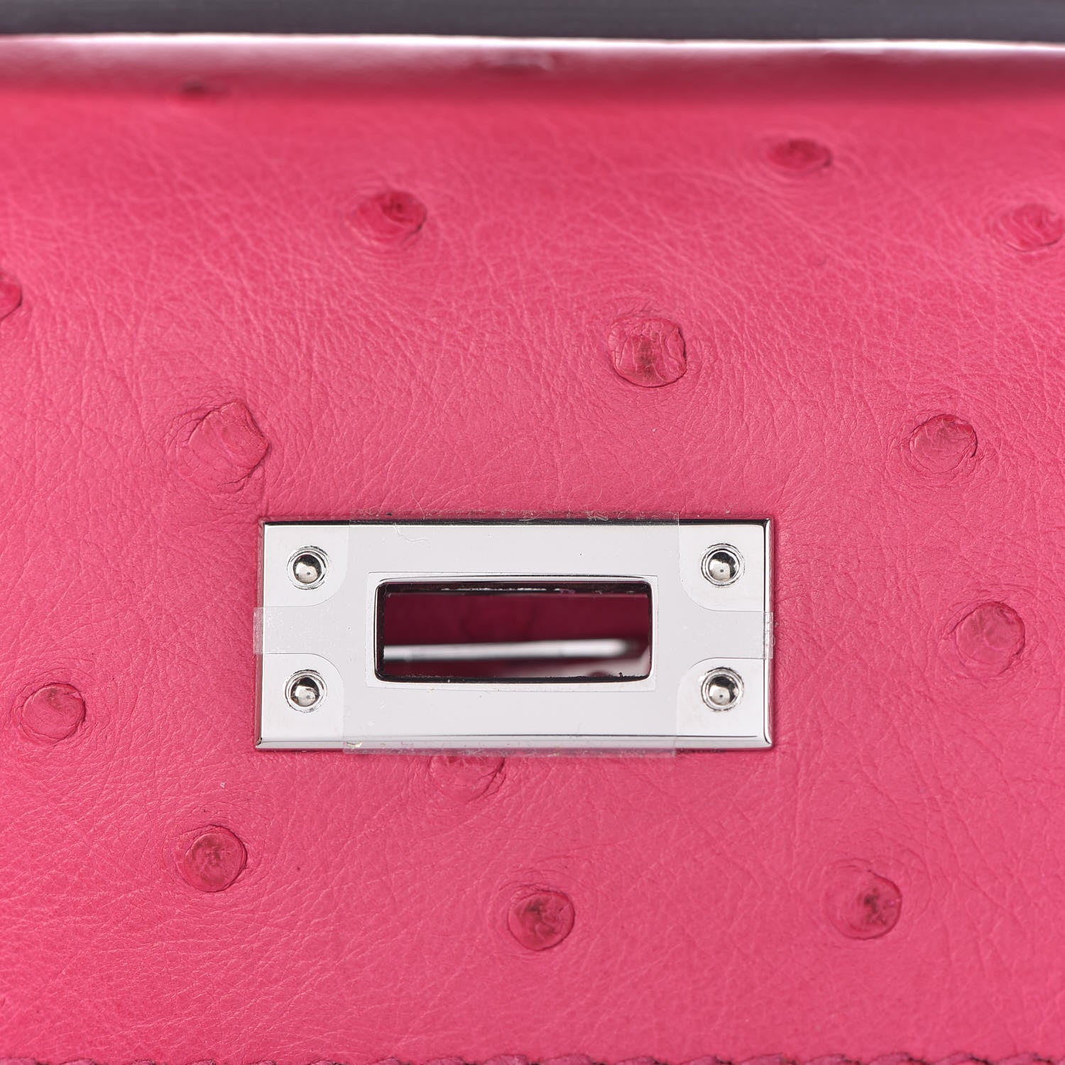 Hermes Ostrich Kelly Pochette Clutch Rose Tyrien 28 of 29