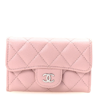 Chanel Caviar Quilted Flap Card Holder Wallet Light Pink 1 of 9