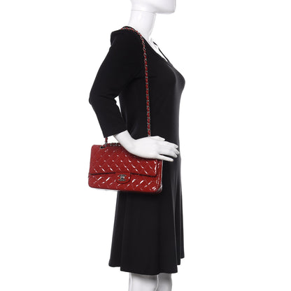 Chanel Patent Calfskin Quilted Medium Double Flap Red 2 of 10