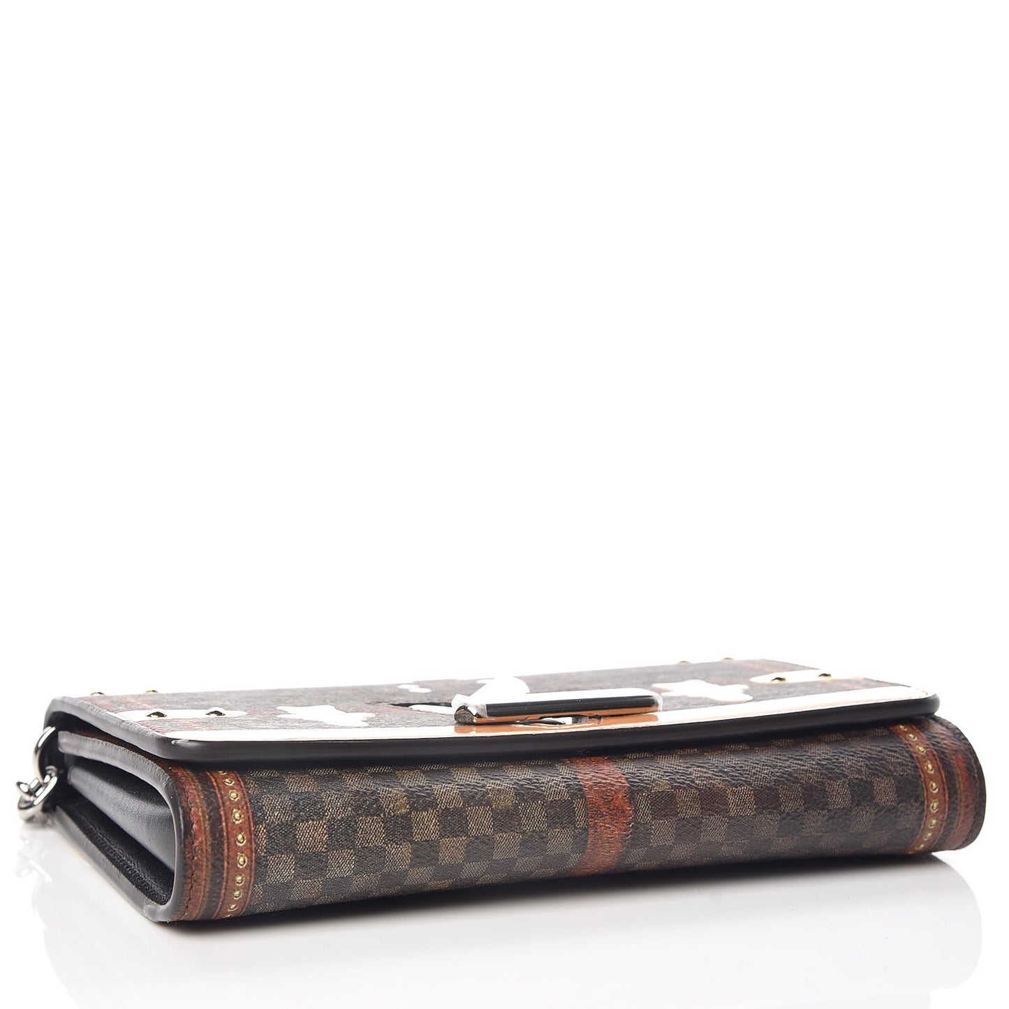 Transformed Damier Ebene Time Trunk Twist Chain Wallet