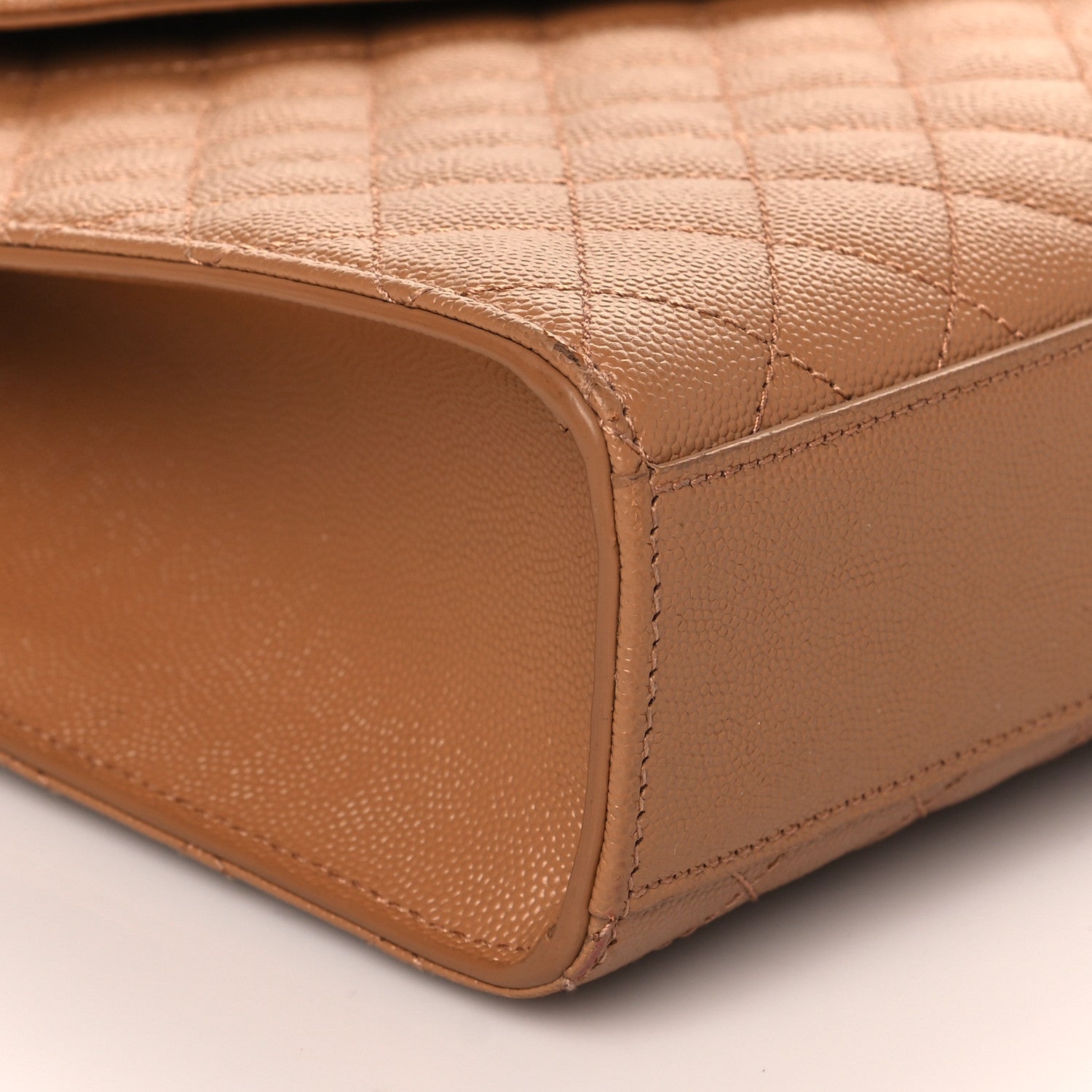 Saint Laurent Grain De Poudre Textured Mixed Matelasse Triquilt Large Monogram Satchel Naturel 8 of 9