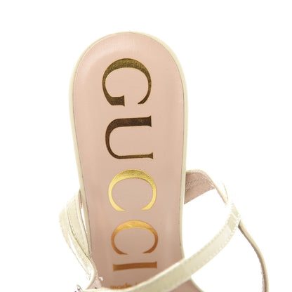 Gucci Patent Strappy Sandals 35.5 Vintage White 6 of 8
