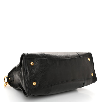 Prada Vitello Daino Shopping Satchel Black 4 of 11