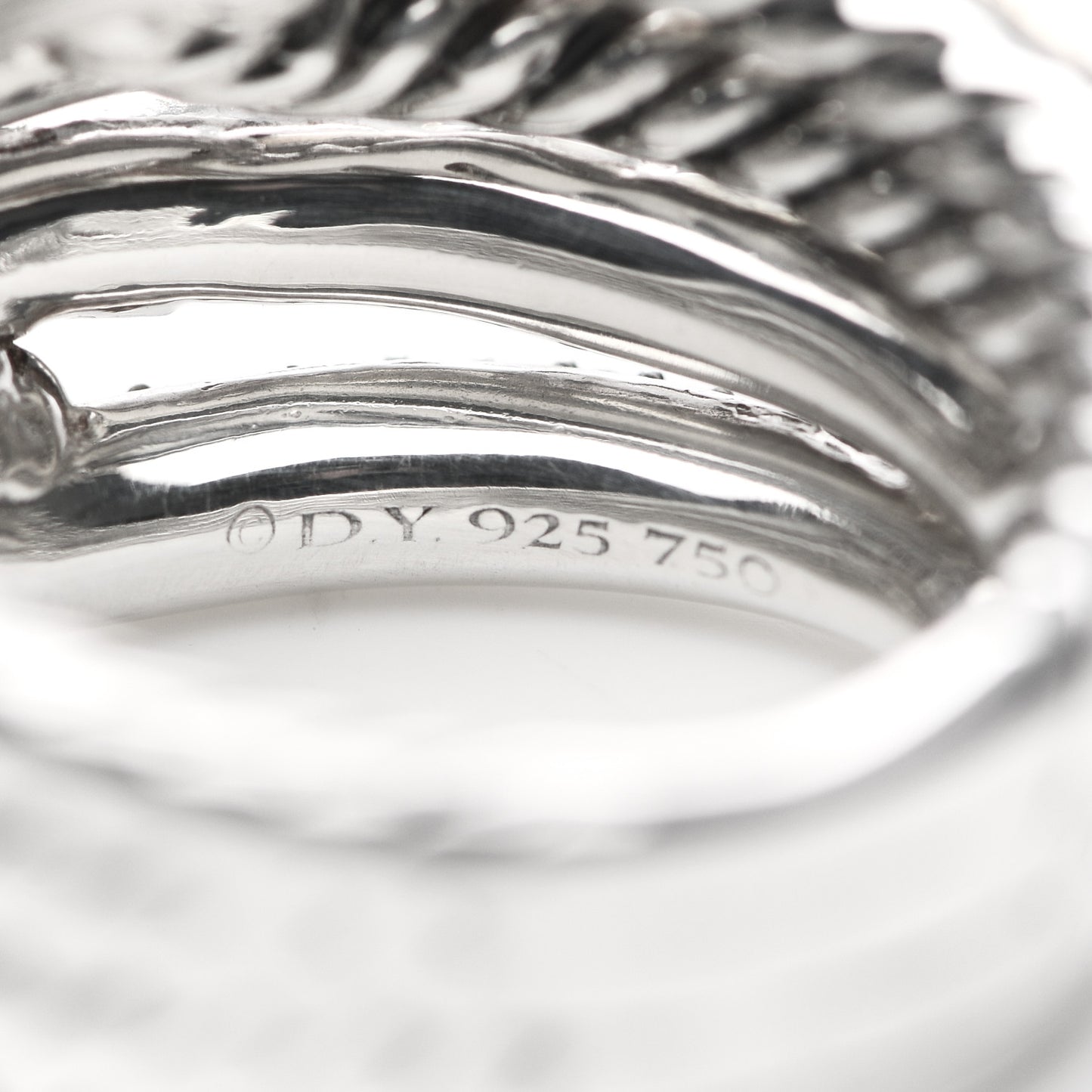 Sterling Silver 18K Yellow Gold Diamond Loop Labyrinth Ring 51 5.75