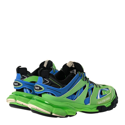 Balenciaga Mesh Nylon Metallic Fabric Womens Track Sneakers 39 Blue Green 4 of 12