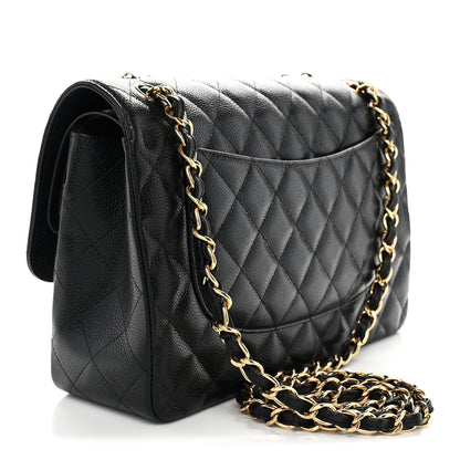 Chanel Caviar Quilted Jumbo Double Flap Black 3 of 10