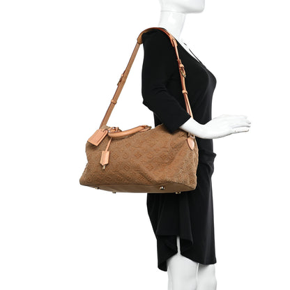 Louis Vuitton Denim Monogram Stone Speedy Bandouliere 35 Caramel 2 of 11