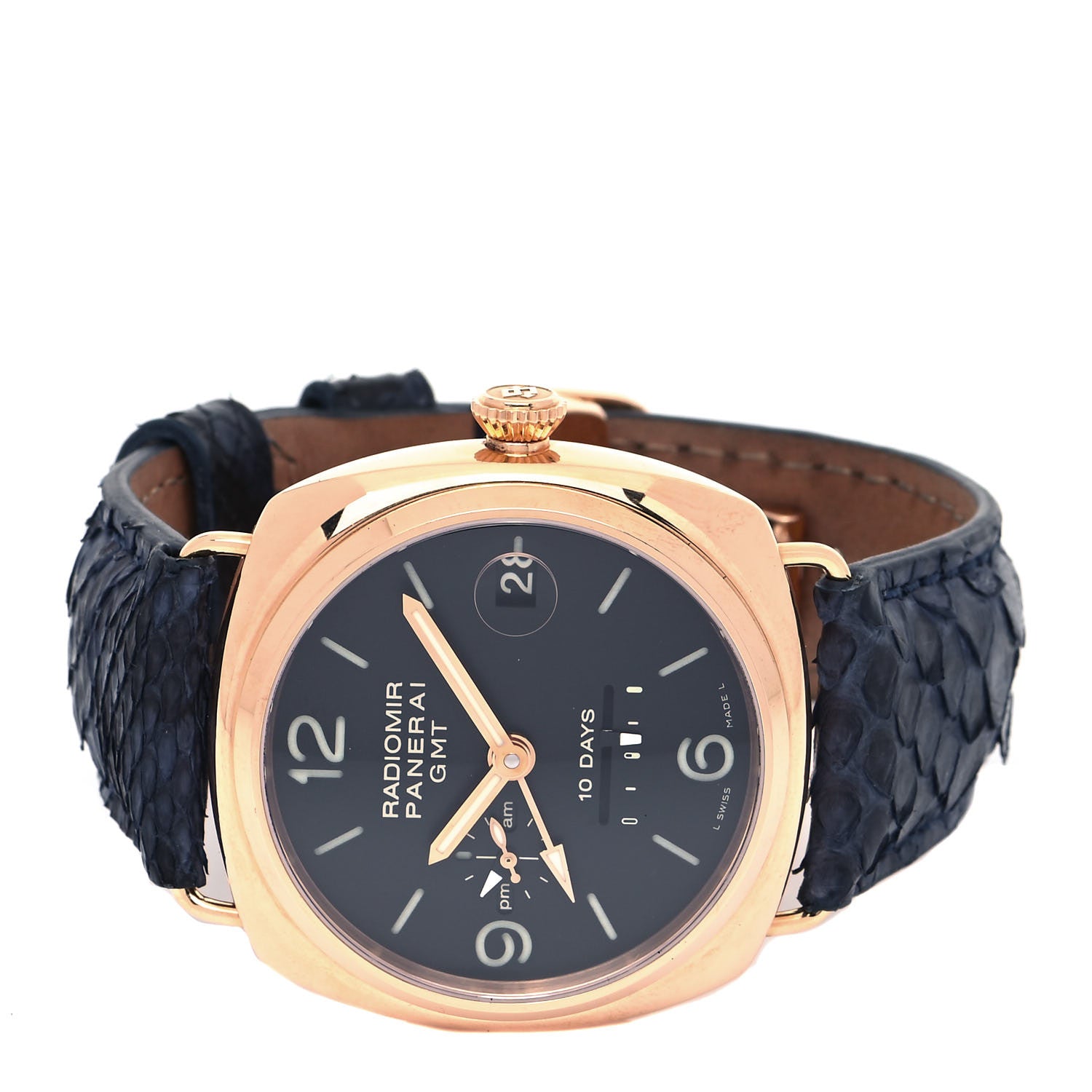 Panerai 18K Rose Gold Alligator 45mm Radiomir 10 Days GMT Automatic Watch Black PAM00273 2 of 7