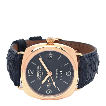 Panerai 18K Rose Gold Alligator 45mm Radiomir 10 Days GMT Automatic Watch Black PAM00273 2 of 7