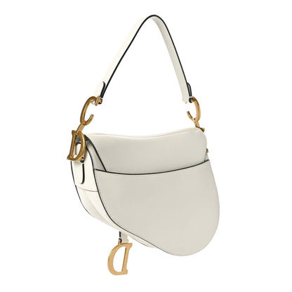 Christian Dior Grained Calfskin Mini Saddle Bag White 3 of 11
