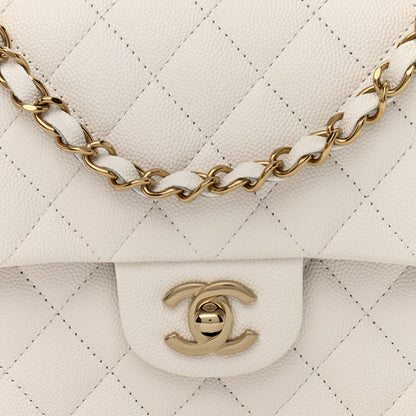 Chanel Caviar Quilted Medium Double Flap White 7 of 10