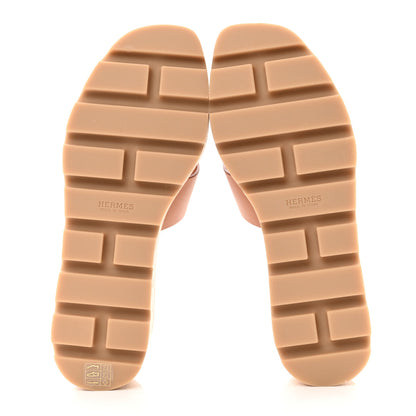 Hermes Calfskin Cork Eze 30 Sandals 35 Marron Glaise 8 of 9