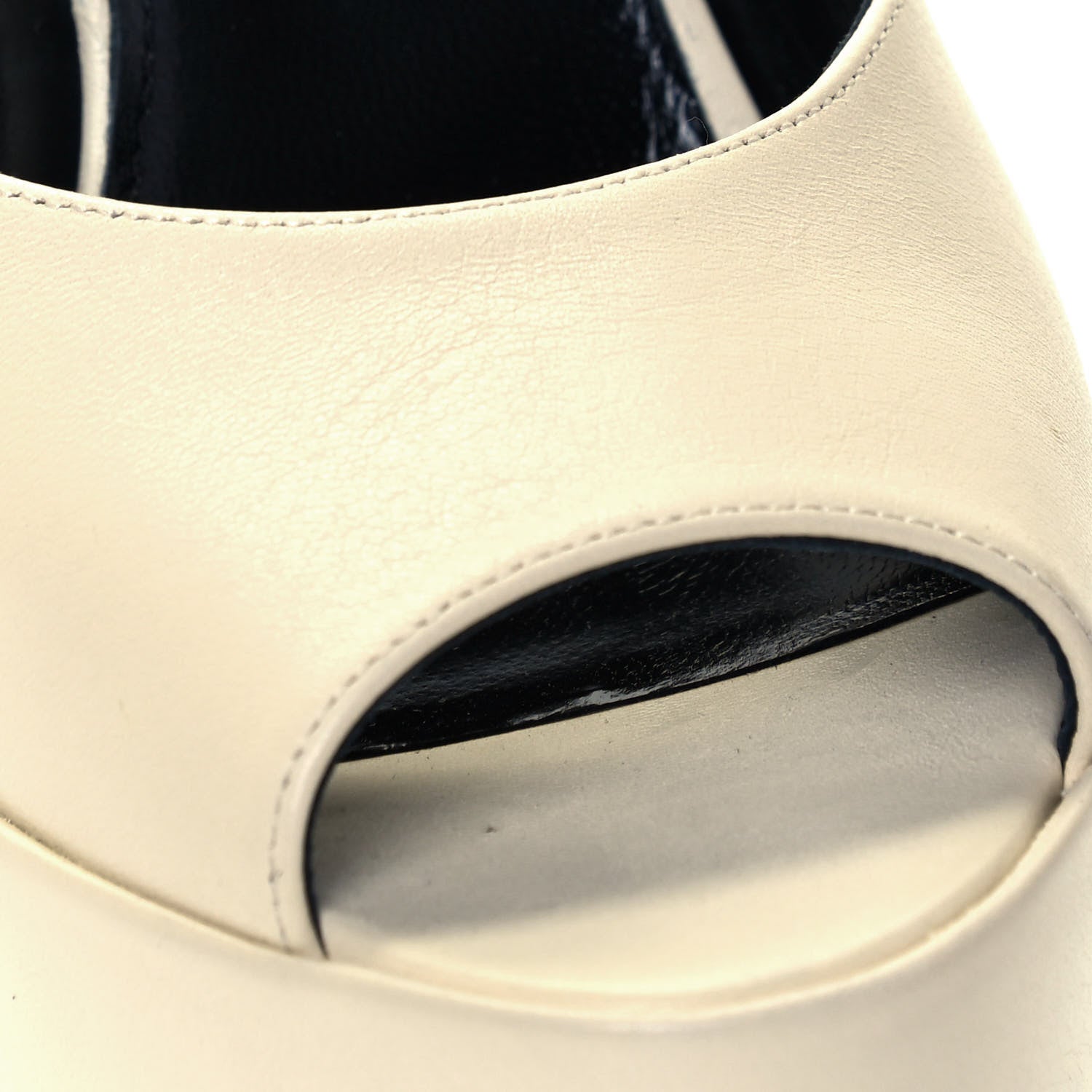 Saint Laurent Goatskin Belfagor Platform Sandals 36.5 Pearl 11 of 13
