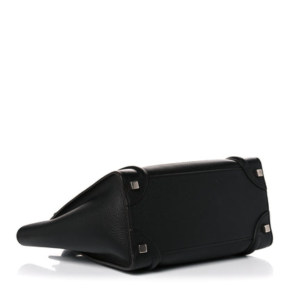 Celine Drummed Calfskin Micro Luggage Black 4 of 12