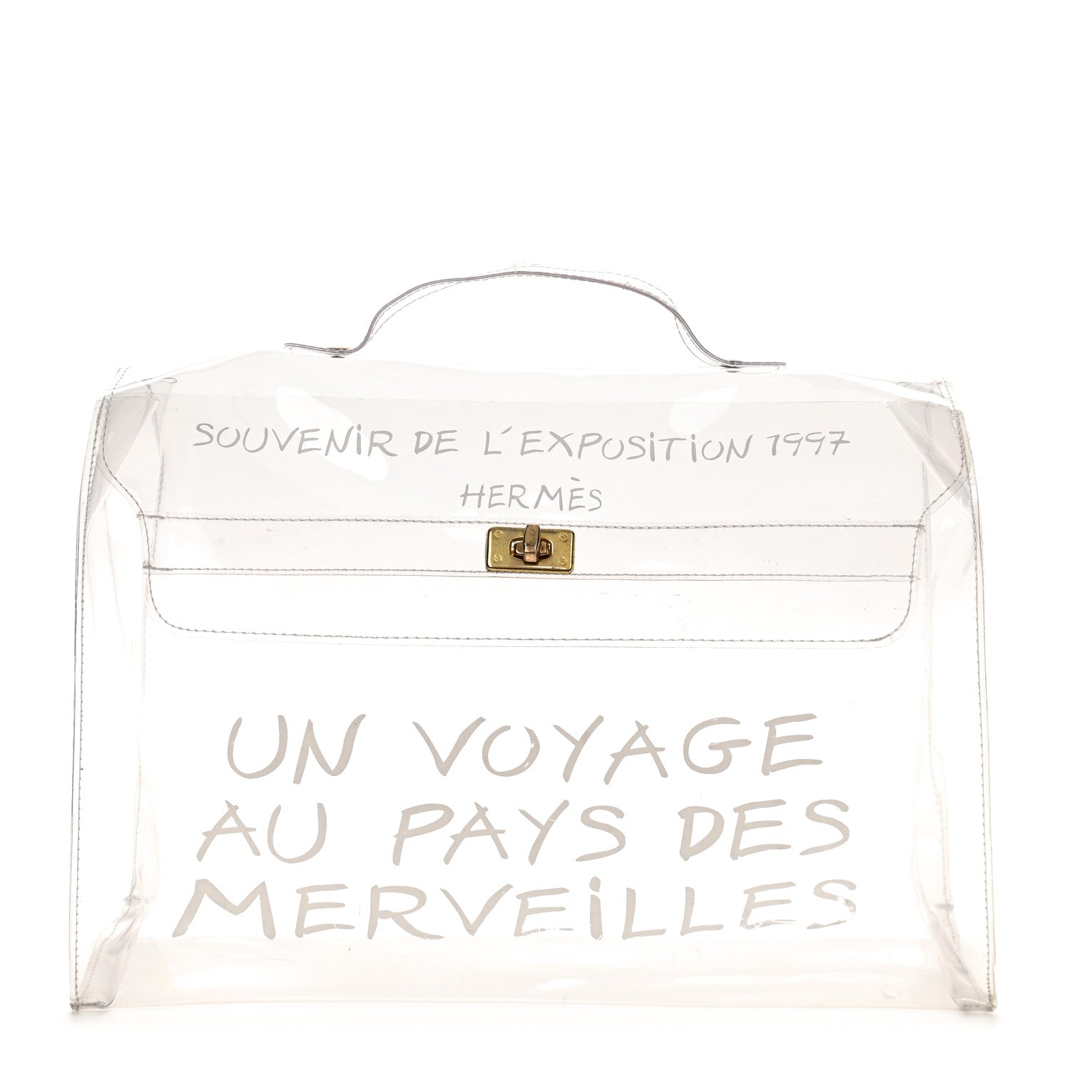 Hermes Vinyl Souvenir De L'Exposition Kelly Transparent 1 of 10