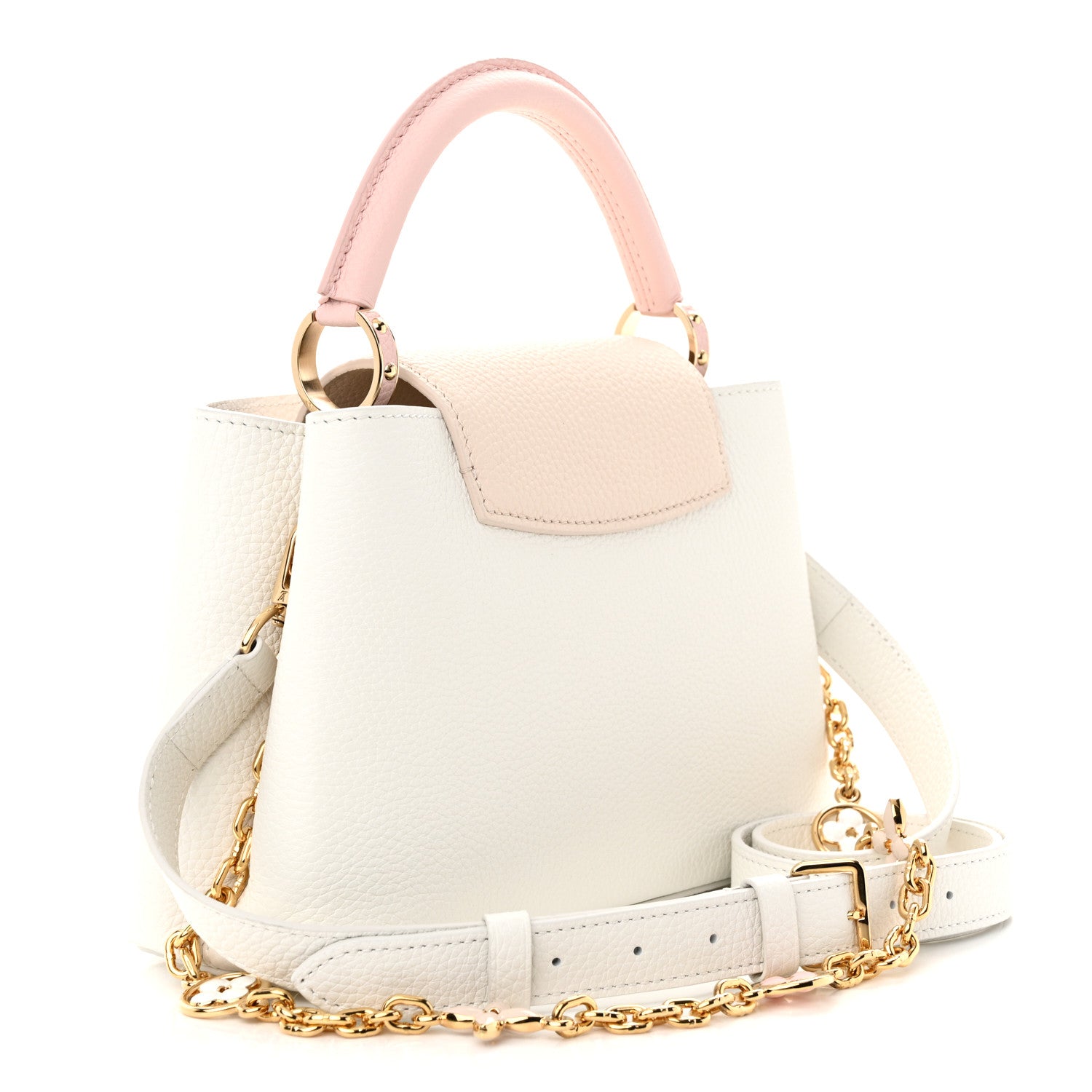 Louis Vuitton Taurillon Flower Chain Capucines BB White 3 of 10