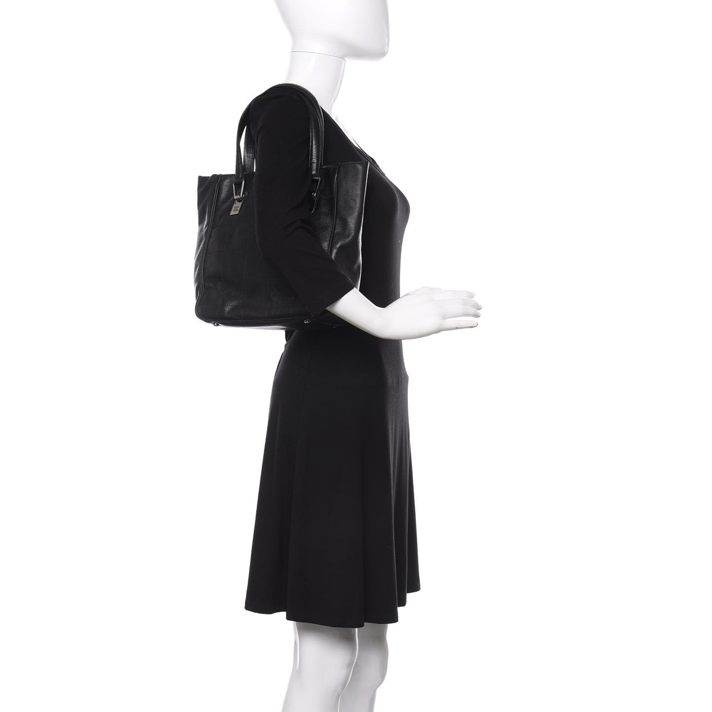 Caviar Square Stitched Tote Black