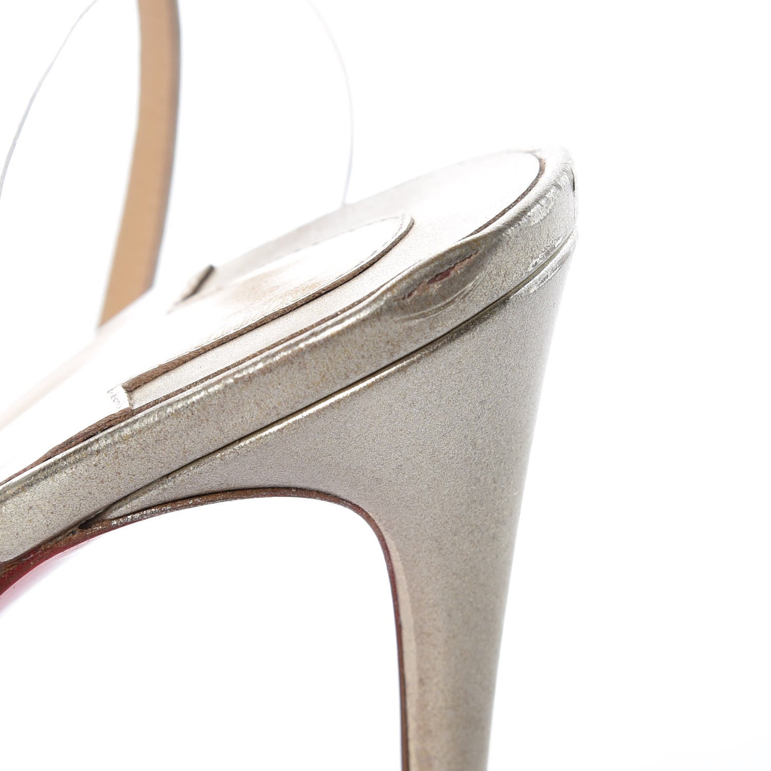 Christian Louboutin PVC Specchio Spikoo 100 Pumps 38.5 Light Gold 6 of 10