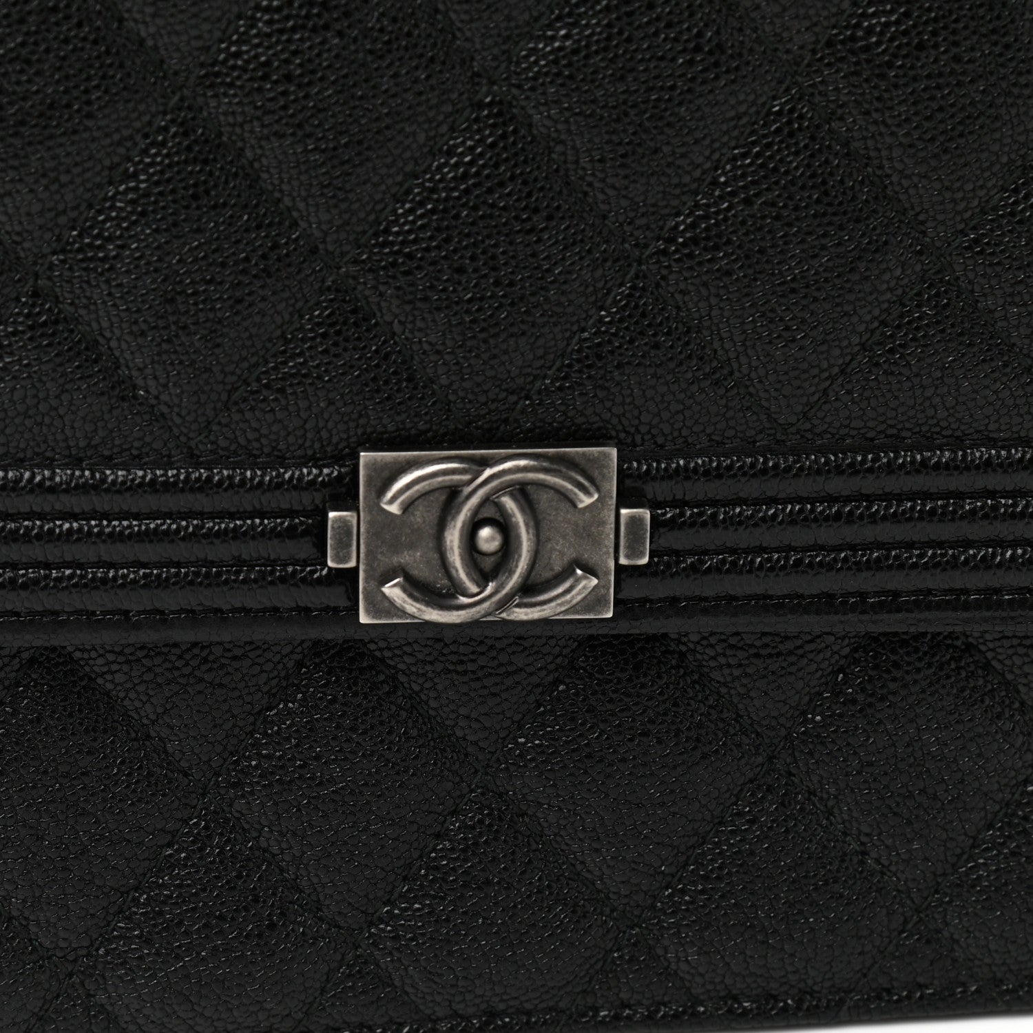 Chanel Caviar Quilted Boy Clutch With Chain Black 9 of 12