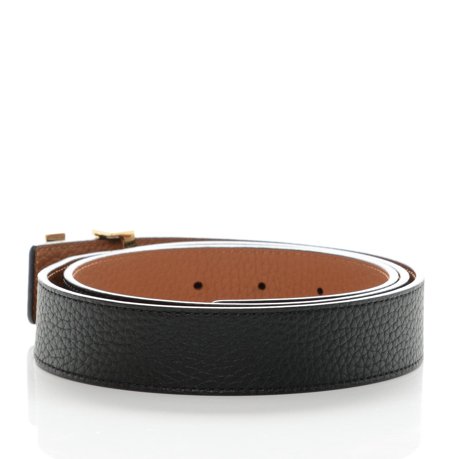 Louis Vuitton Taurillon Calfskin 30mm LV Initiales Reversible Belt 90 36 Black 3 of 6