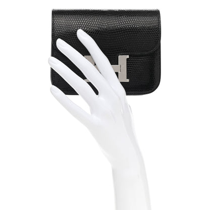 Hermes Lizard Constance Slim Wallet Black 2 of 7