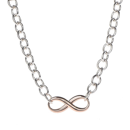 Tiffany Sterling Silver Rubedo Infinity Link Necklace 1 of 6