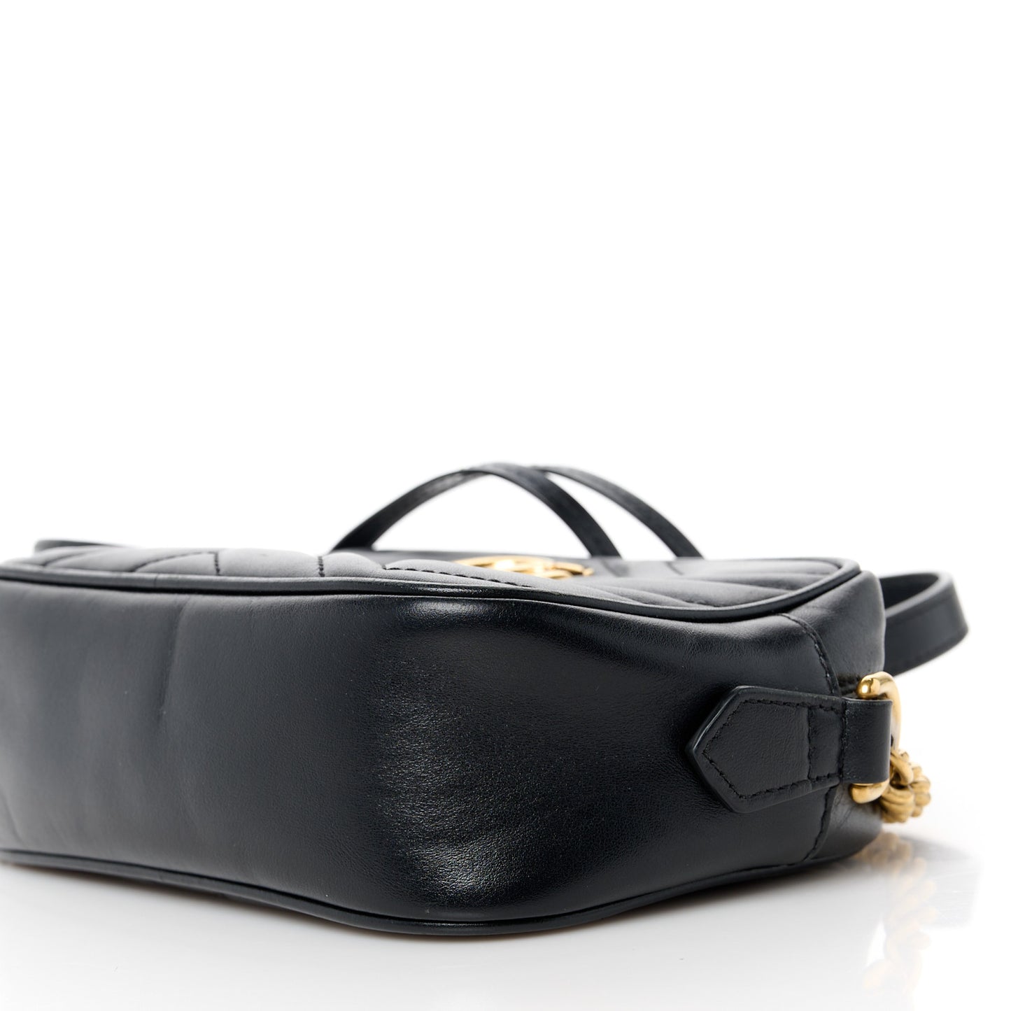 Calfskin Matelasse Mini GG Marmont Chain Shoulder Bag Black