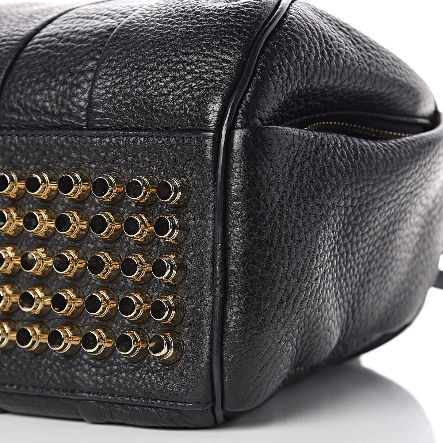 Pebbled Lambskin Rocco Black Pale Gold Hardware