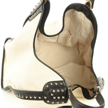 Gucci Straw Large Soft Stirrup Shoulder Bag White 5 of 7