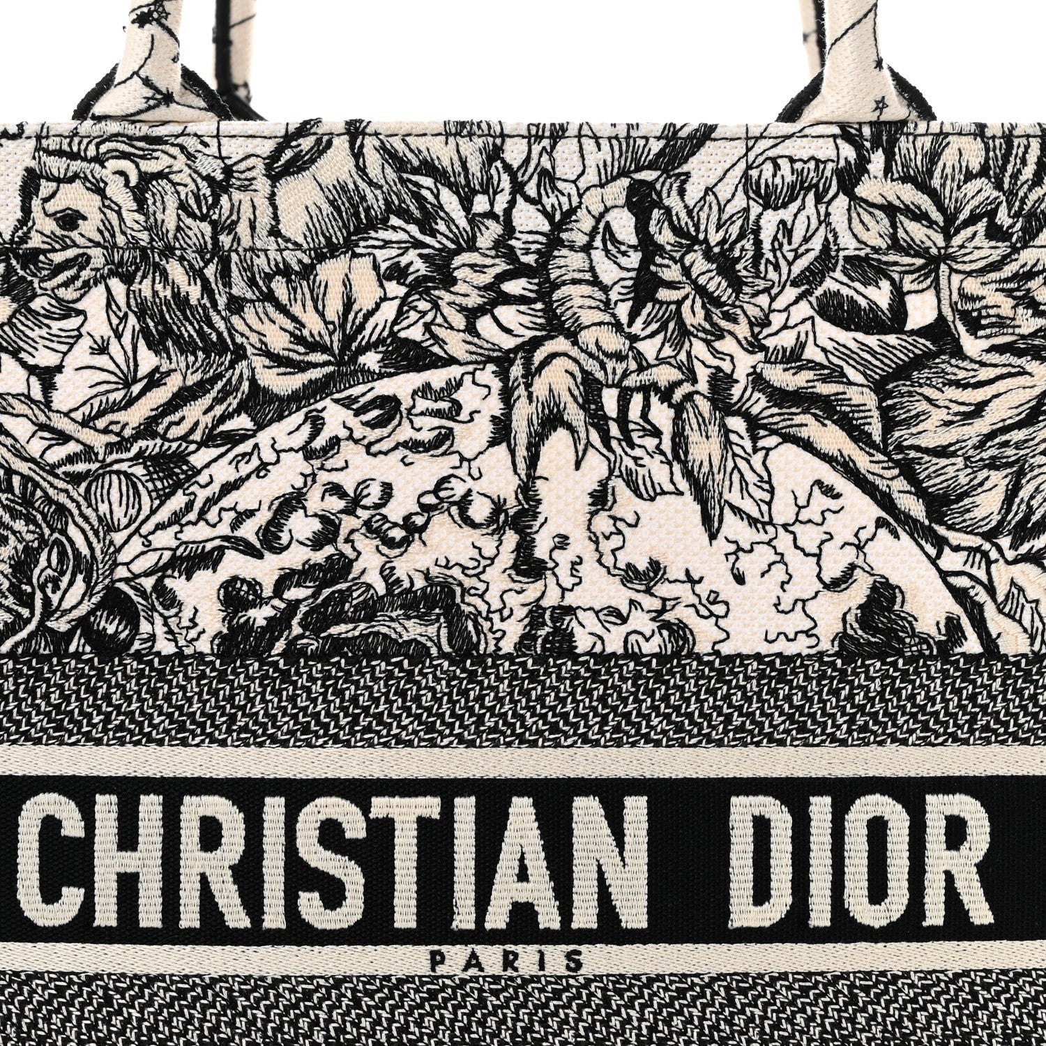 Christian Dior Canvas Embroidered Zodiac Book Tote Latte Multicolor 8 of 14