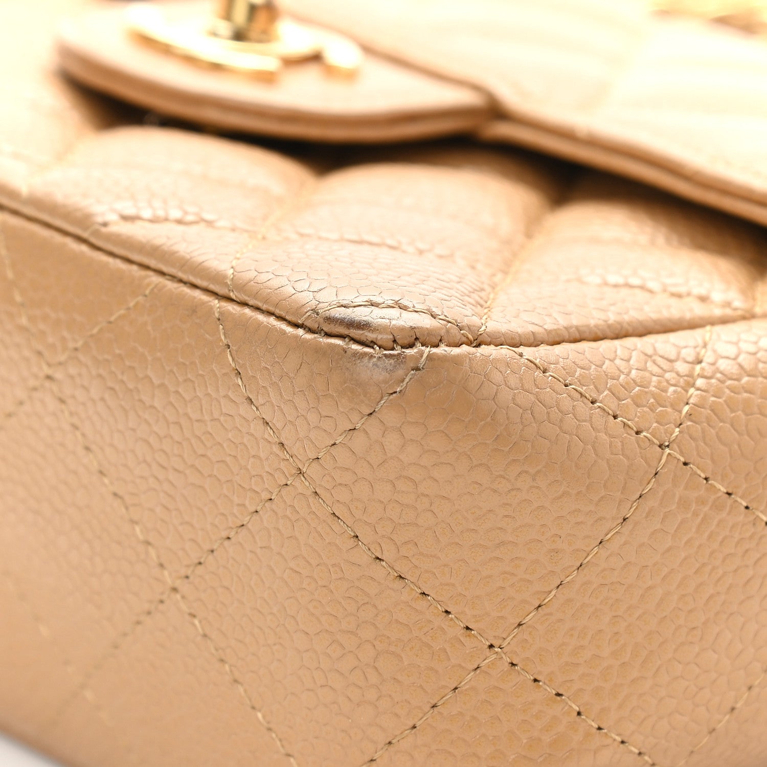 Chanel Caviar Quilted Mini Square Flap Beige 8 of 11