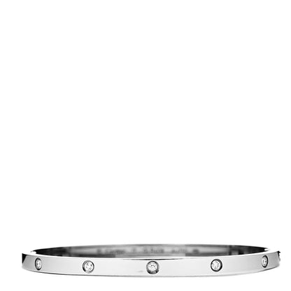Cartier 18K White Gold 10 Diamond Small LOVE Bracelet 17 1 of 4