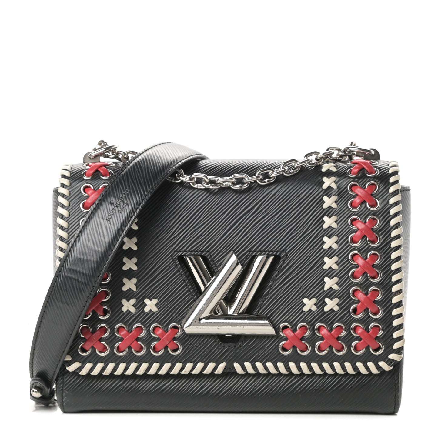 Epi Braided Twist Shoulder Bag MM Black