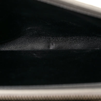 Saint Laurent Grain De Poudre Matelasse Chevron Monogram Chain Wallet Crema Soft 12 of 13