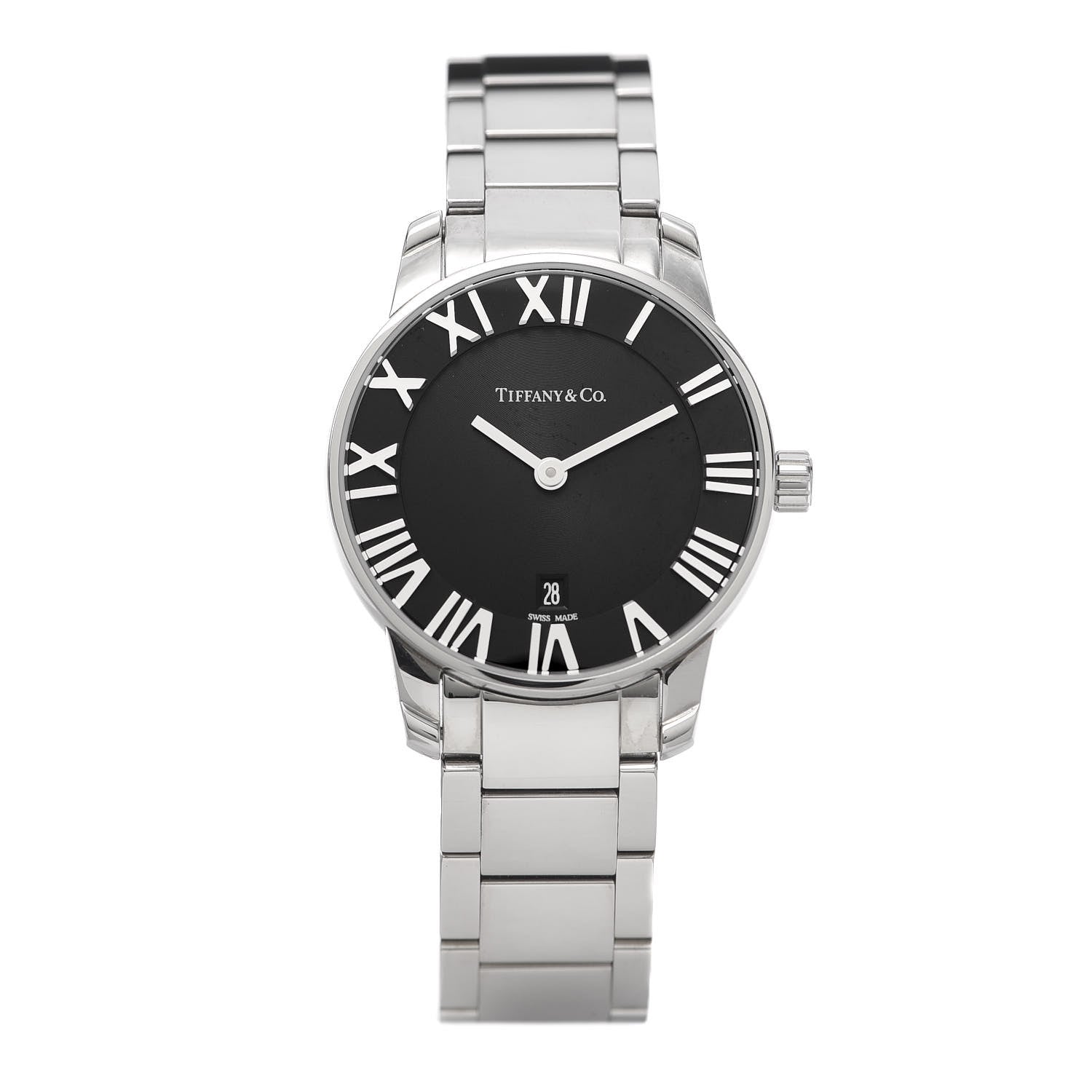 Tiffany Stainless Steel 29mm Atlas 2-Hand Quartz Watch Black 1 of 7