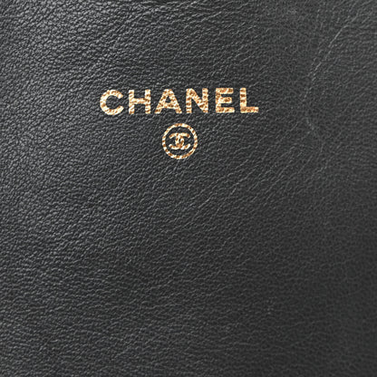 Chanel Lambskin Quilted Half Moon Wallet On Chain WOC Dark Grey 6 of 12
