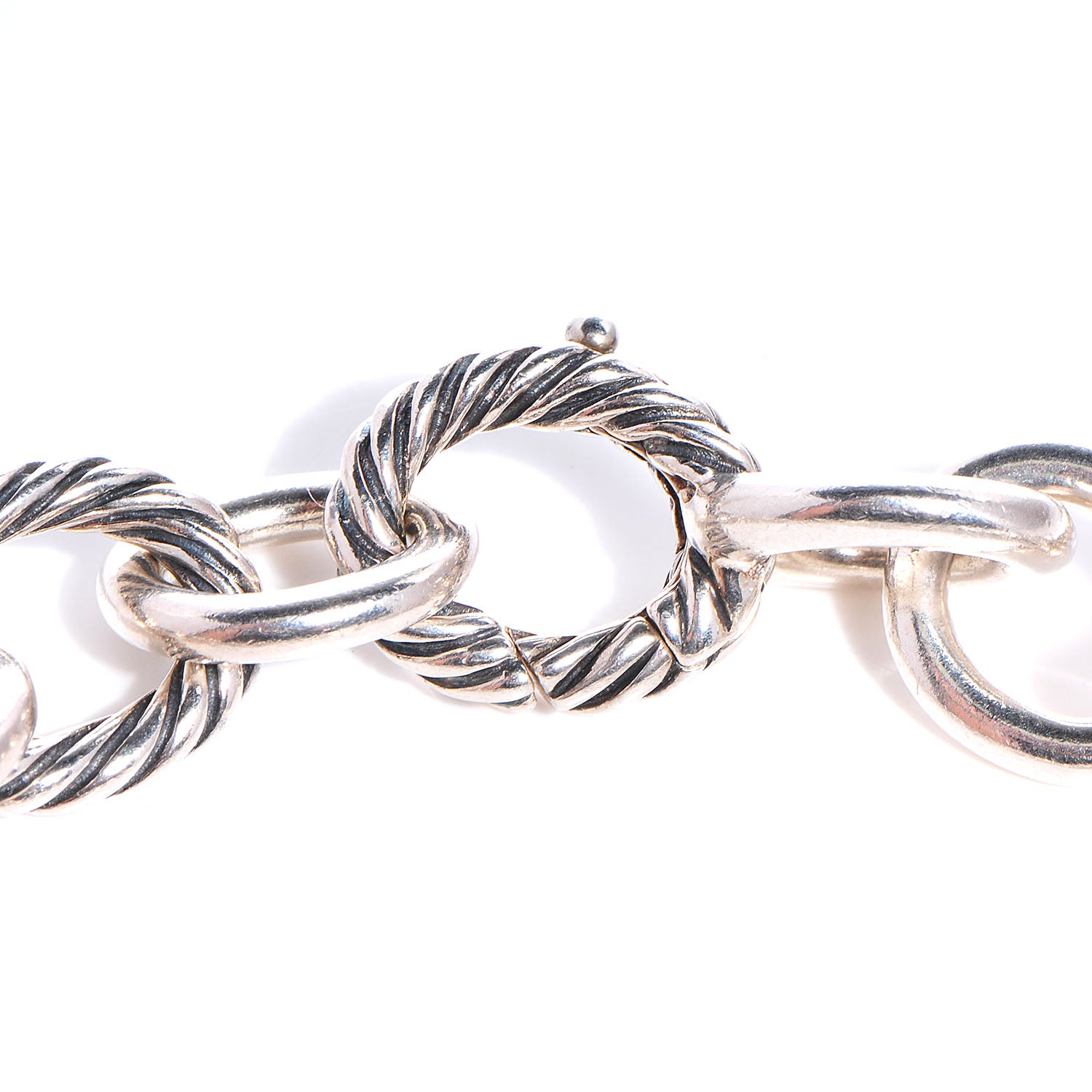 David Yurman Sterling Silver 12mm Large Oval Link Bracelet 4 of 5