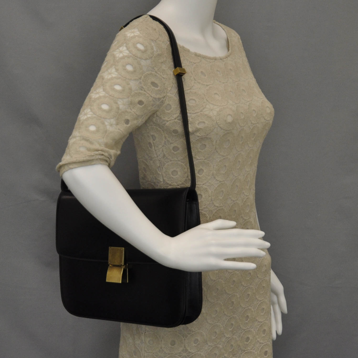Celine Leather Large Classic Box Flap Bag Black 2 of 8