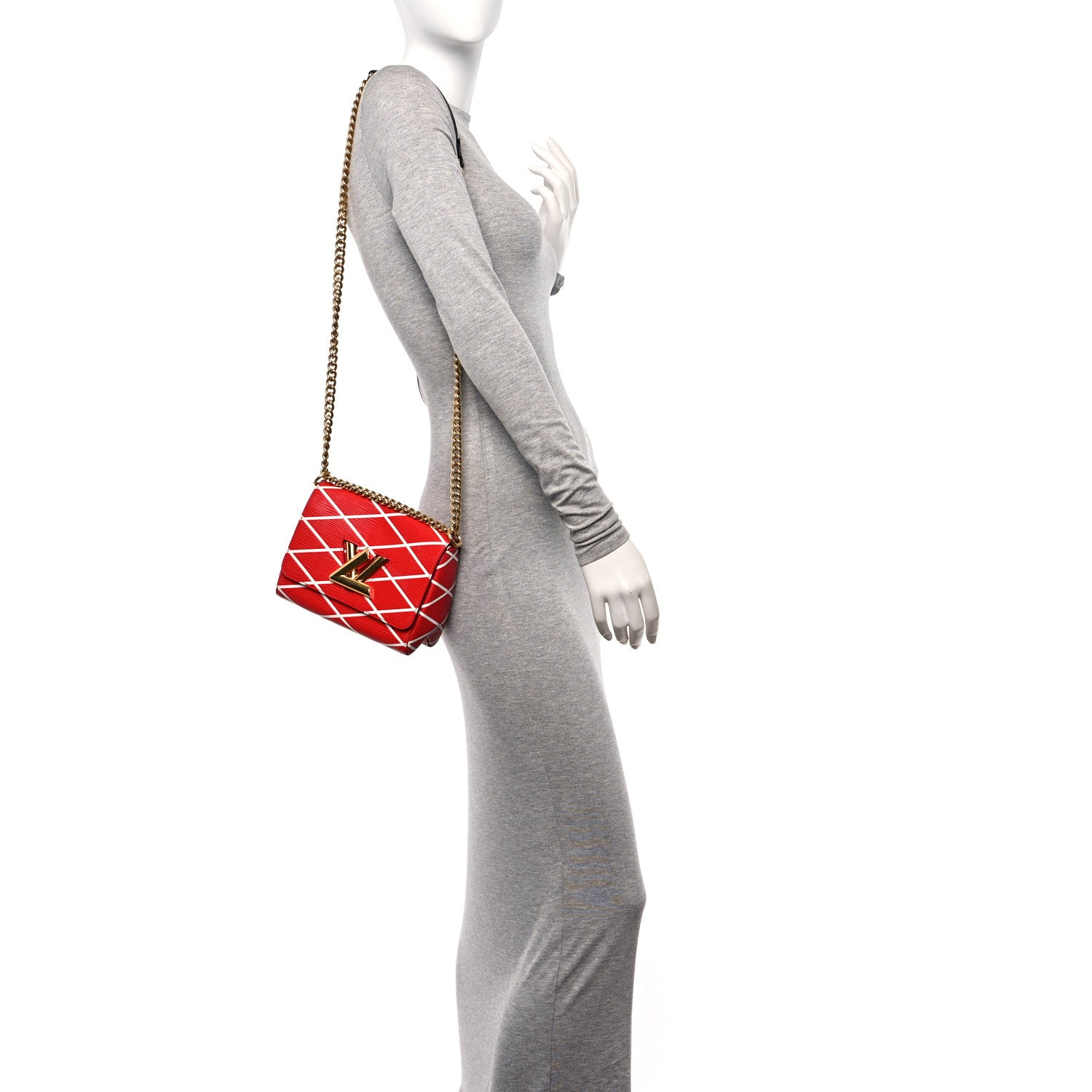 Louis Vuitton Epi Malletage Twist Shoulder Bag PM Rouge 2 of 13