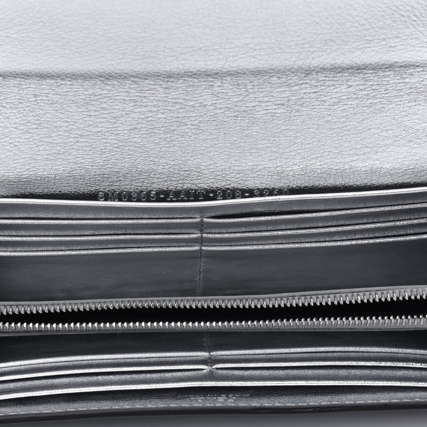 Vitello Soft Catalan Mirror F is Fendi Bi-Color FF 1974 Embossed Continental Envelope Wallet On Chain Maya Black Argento