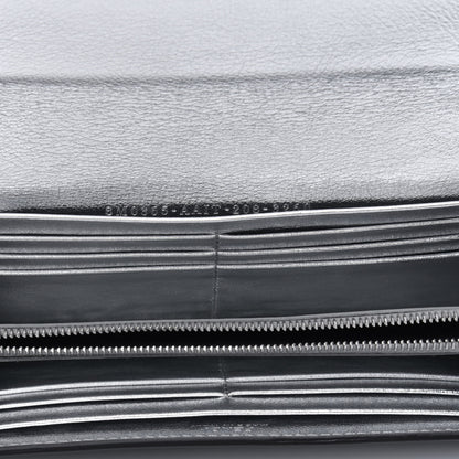 Fendi Vitello Soft Catalan Mirror F is Fendi Bi-Color FF 1974 Embossed Continental Envelope Wallet On Chain Maya Black Argento 5 of 12