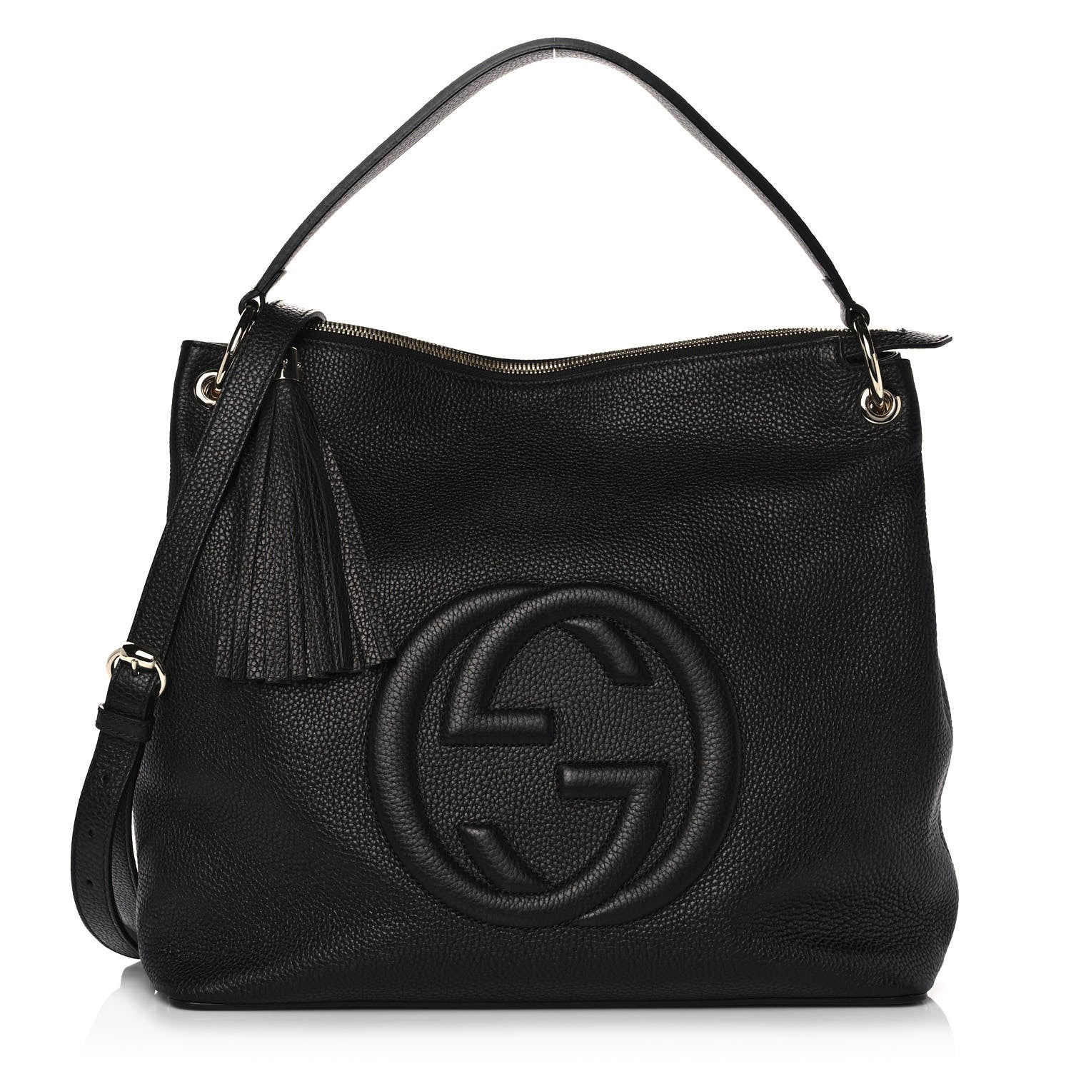 Gucci Pebbled Calfskin Large Soho Hobo Black 1 of 11