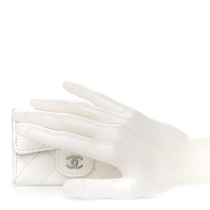 Chanel Caviar Quilted Flap Card Holder Wallet White 2 of 12