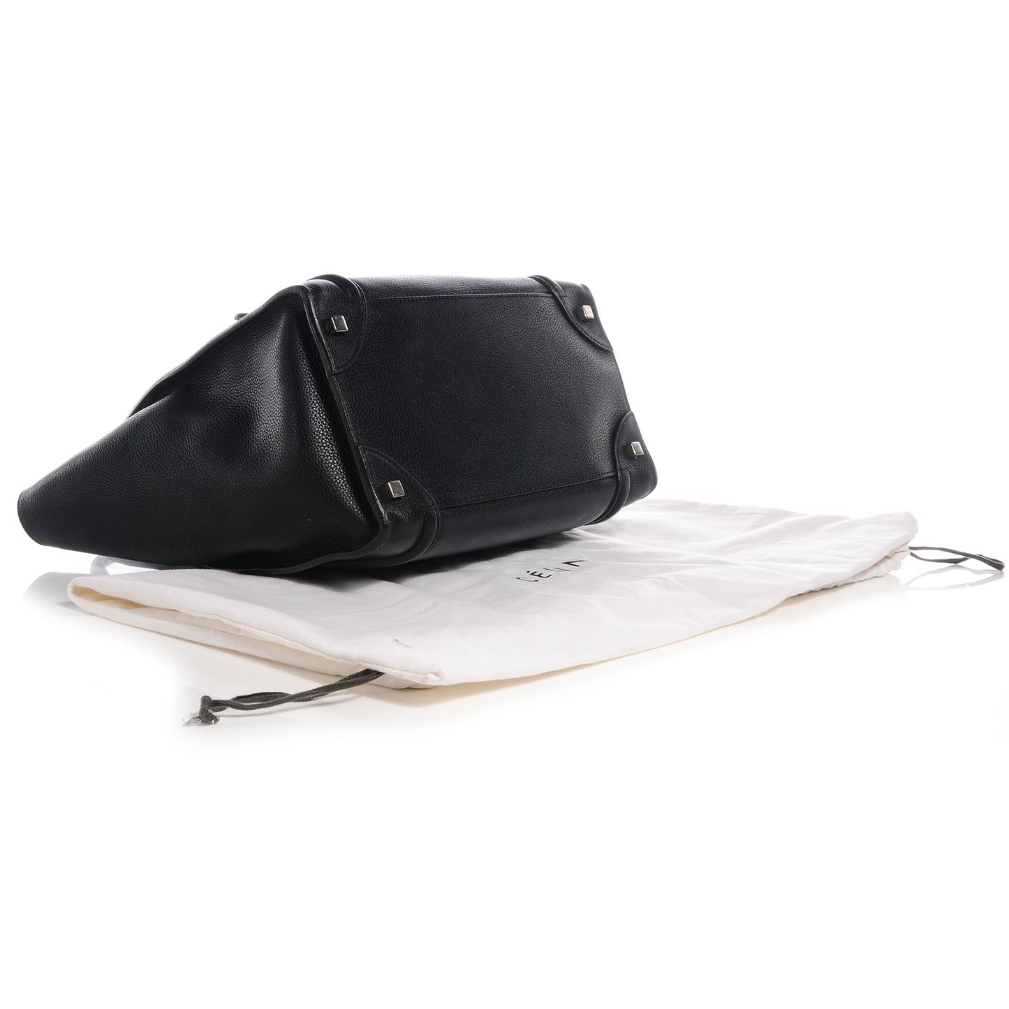 Drummed Calfskin Mini Luggage Black