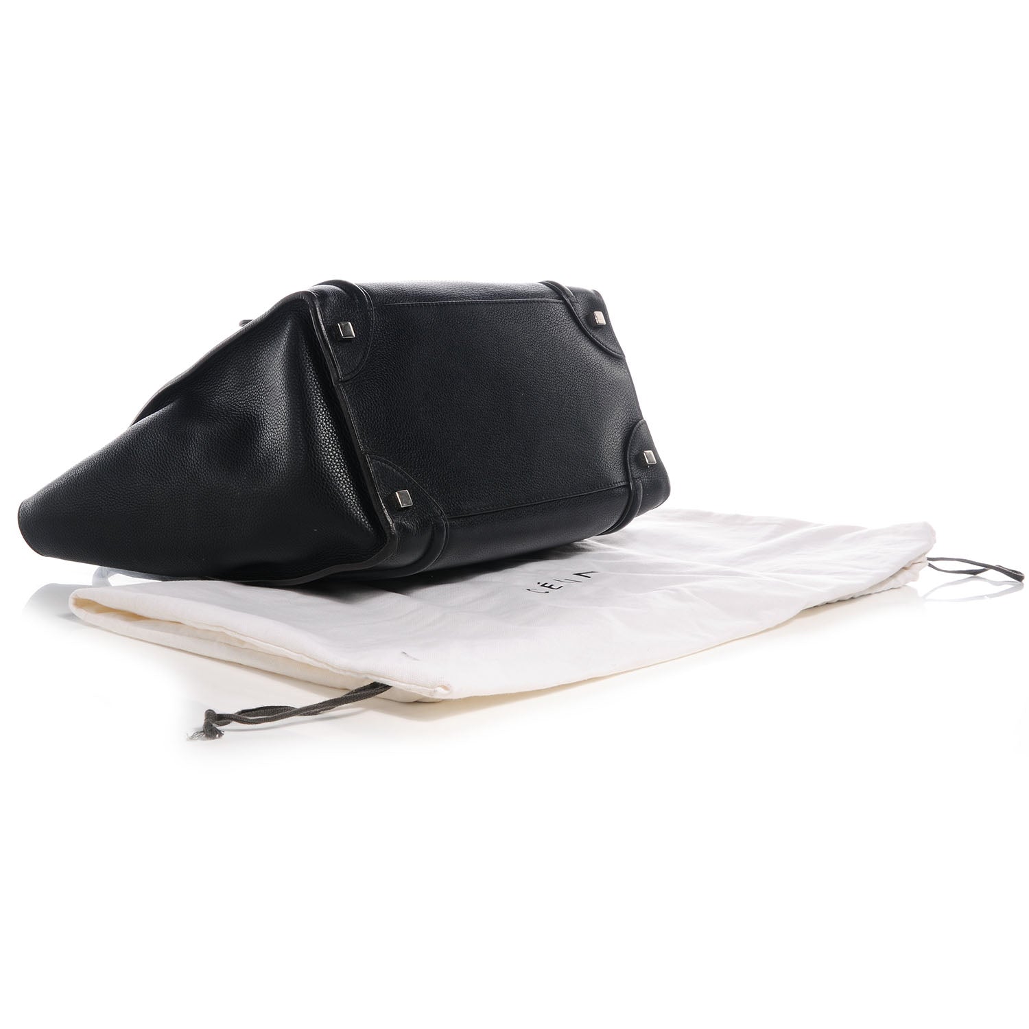 Celine Drummed Calfskin Mini Luggage Black 4 of 9