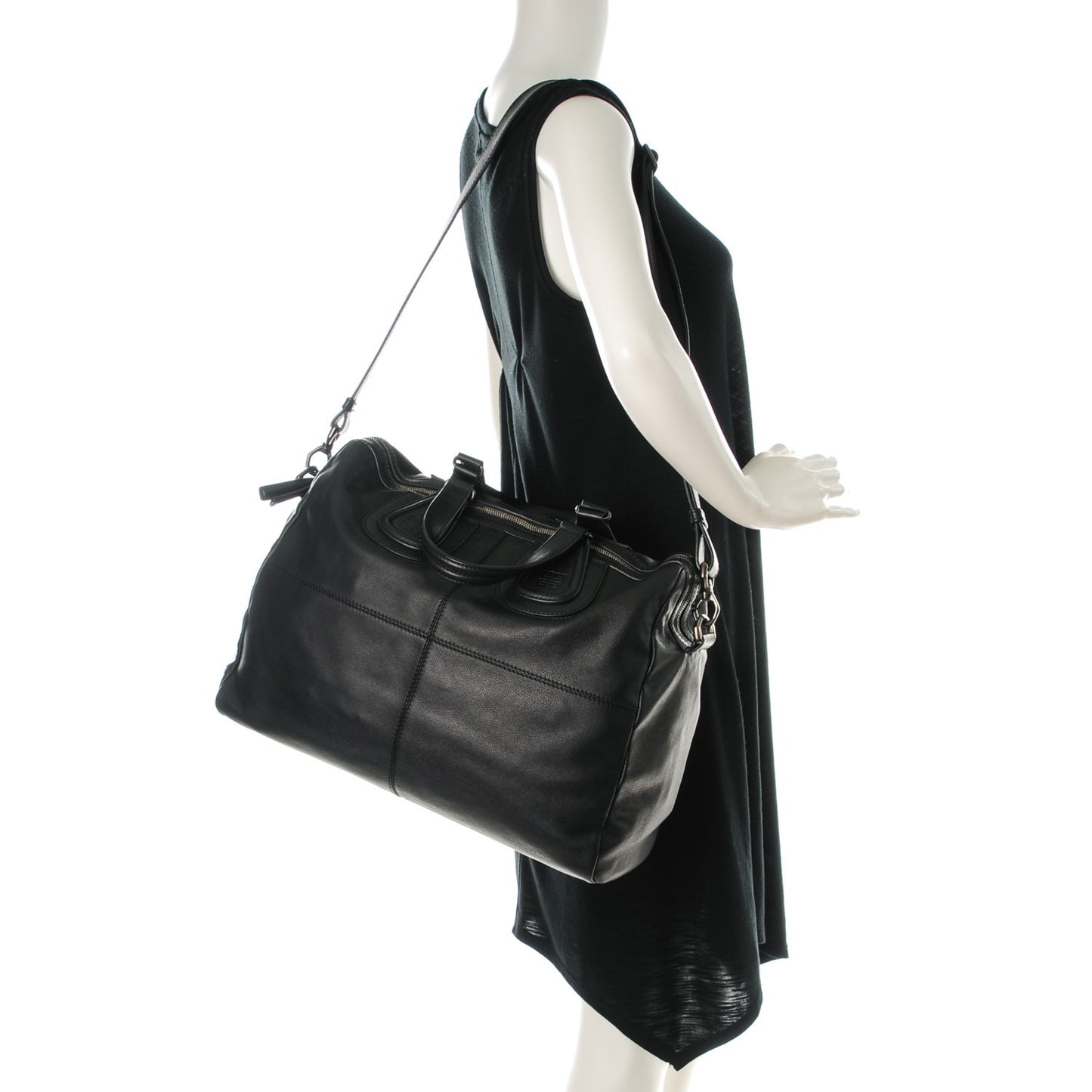 Calfskin Zipped Briefcase Nightingale Black
