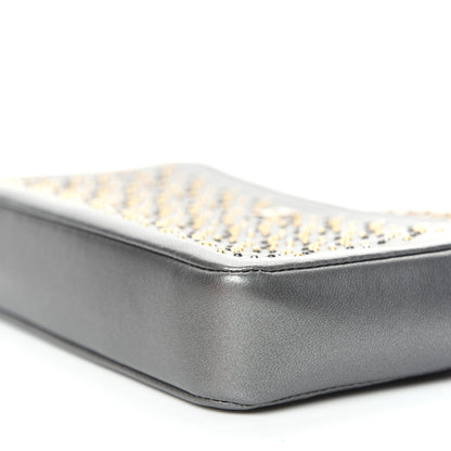 Chanel Lambskin Metallic Studded Clutch With Chain Grey 7 of 9